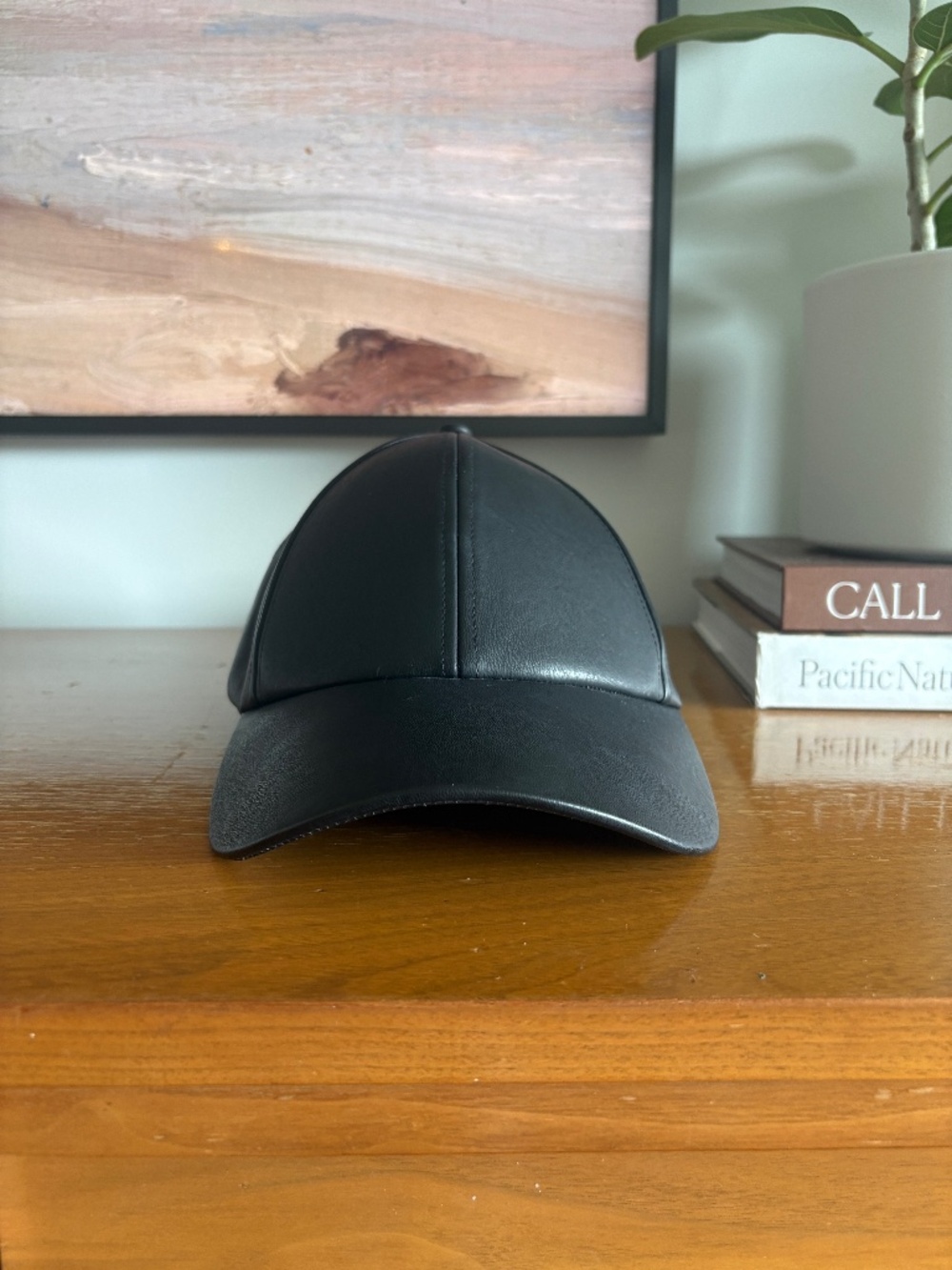 Aritzia Wilfred Free Faux Leather Baseball Cap — Black